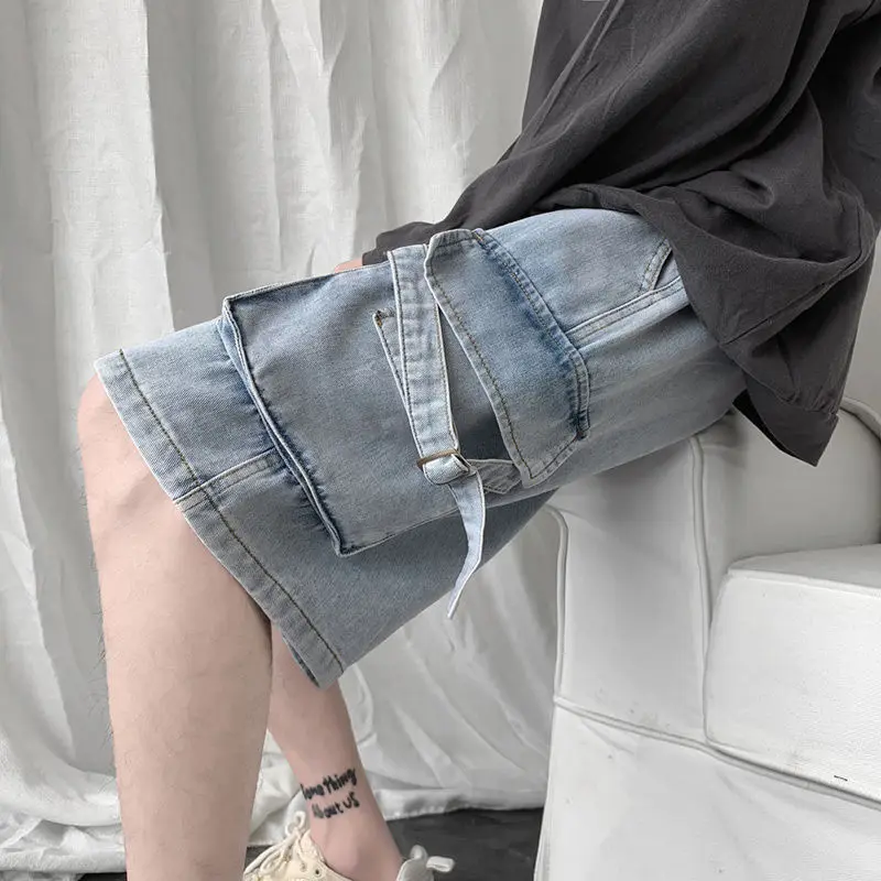 Summer Shorts Men Workwear Cargo Denim Shorts Men's 2021 Straight Loose Wide Leg Pants Knee Length Pants Men's Trendy Student
Summer Shorts Men Workwear Cargo Denim Shorts Men's 2021 Straight Loose Wide Leg Pants Knee Length Pants Men's Trendy Student