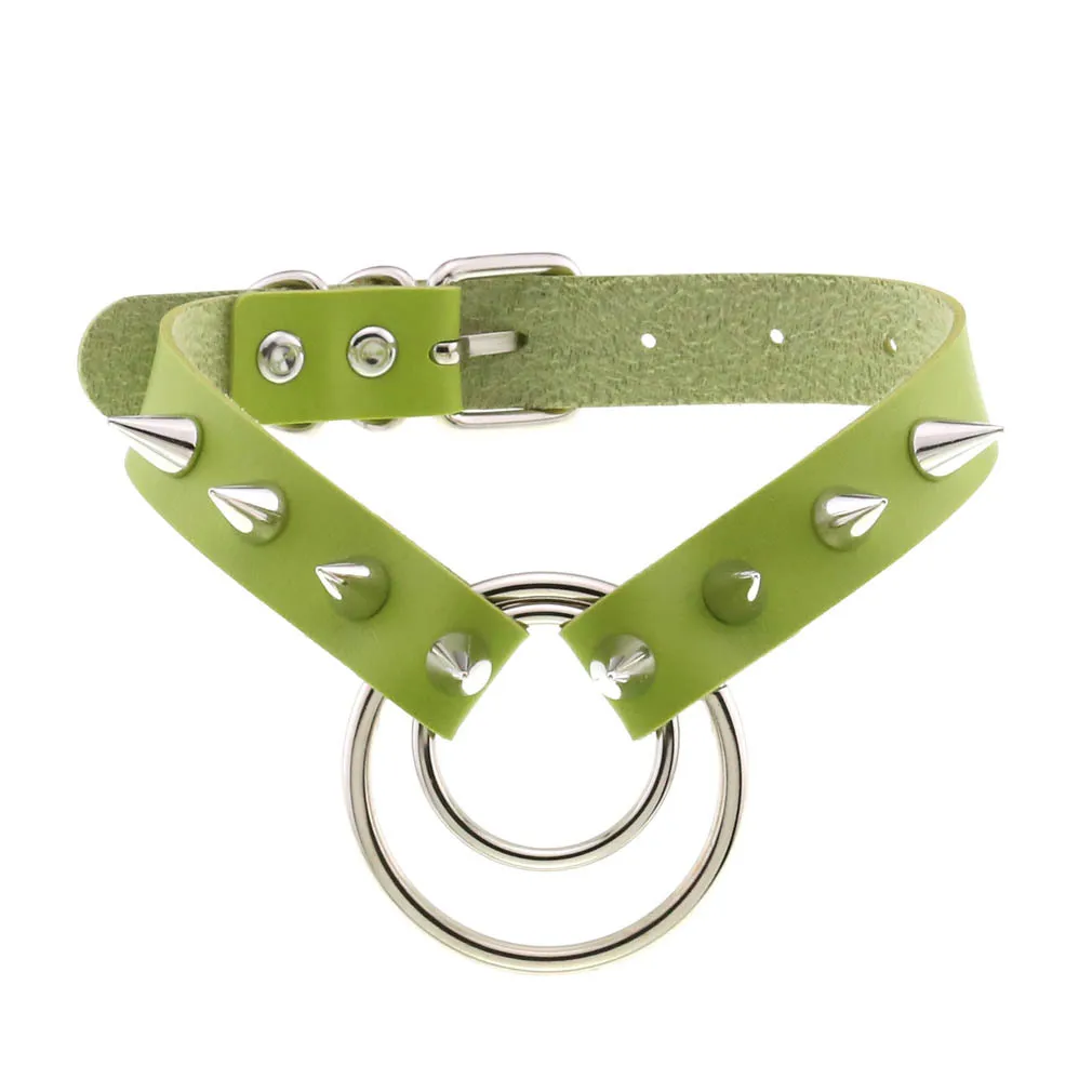 Emo Spike Choker Punk Collar Green Goth Necklace Trendy Vegan Leather Belt Chocker Accessories Harajuku Gothic Jewelry Halloween
Emo Spike Choker Punk Collar Green Goth Necklace Trendy Vegan Leather Belt Chocker Accessories Harajuku Gothic Jewelry Halloween