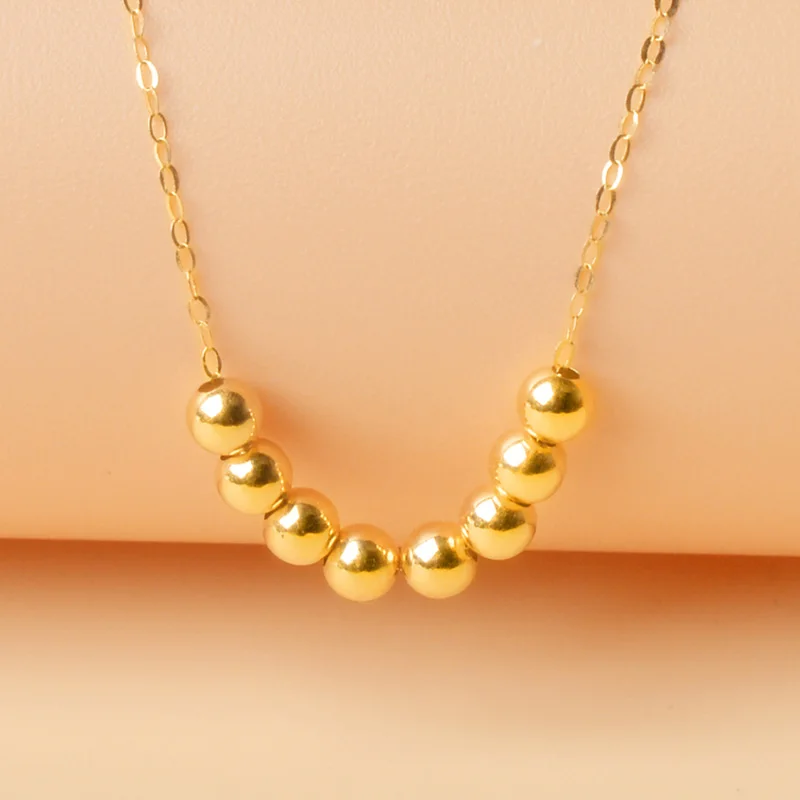 ZHIXI Pure 18K gold Necklace Pendant AU750 Small gold ball 3mm Necklace Women's fine jewelry party gifts
ZHIXI Pure 18K gold Necklace Pendant AU750 Small gold ball 3mm Necklace Women's fine jewelry party gifts