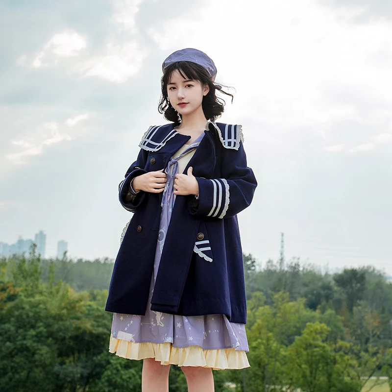Palace princess sweet lolita coat retro sailor collar falbala victorian coat kawaii girl gothic lolita coat loli preppy style
Palace princess sweet lolita coat retro sailor collar falbala victorian coat kawaii girl gothic lolita coat loli preppy style
