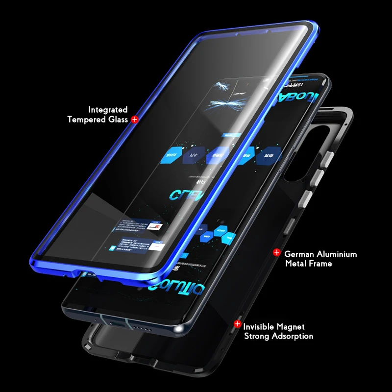 Роскошный магнитный металлический чехол-книжка для Huawei Honor 10 10Lite V10 двойная