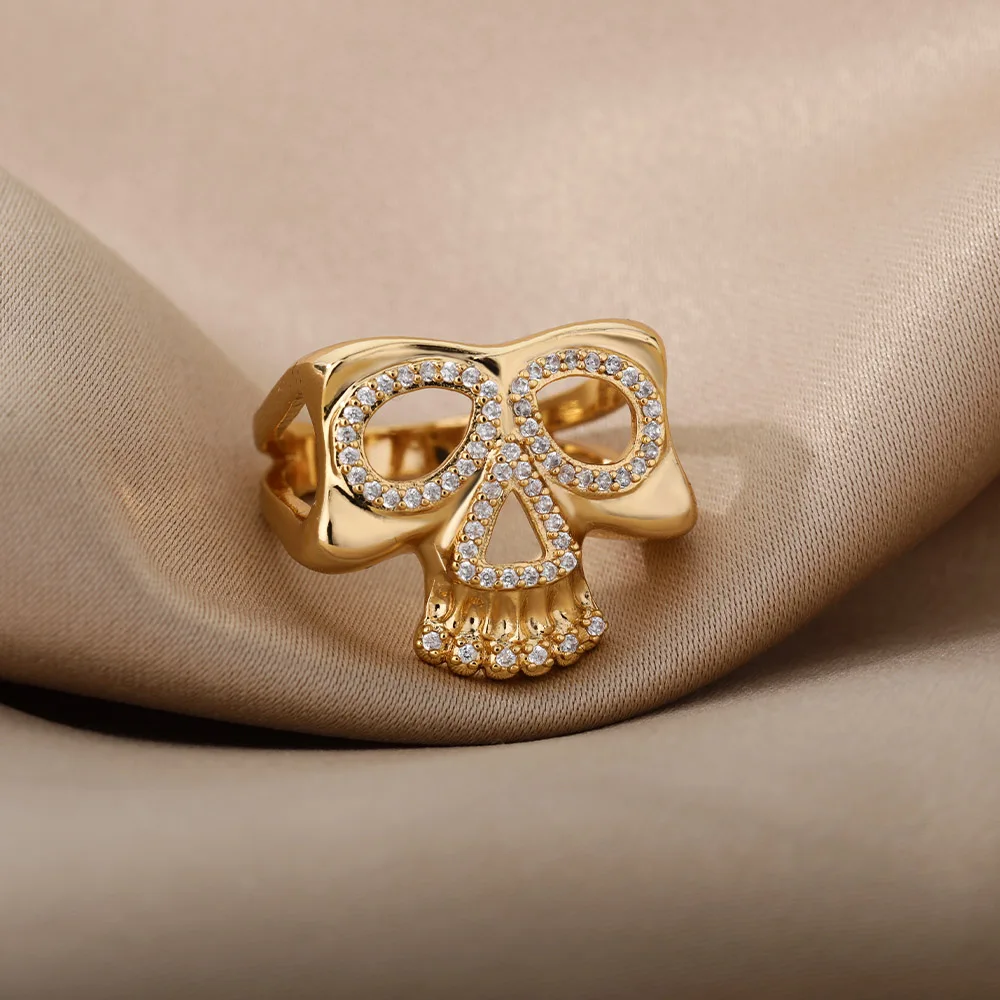 Punk Gothic Zircon Skull Rings For Women Color Hollow Skeleton Head Finger Ring Petro Hip Hop Party Jewelry Accessories
Punk Gothic Zircon Skull Rings For Women Color Hollow Skeleton Head Finger Ring Petro Hip Hop Party Jewelry Accessories