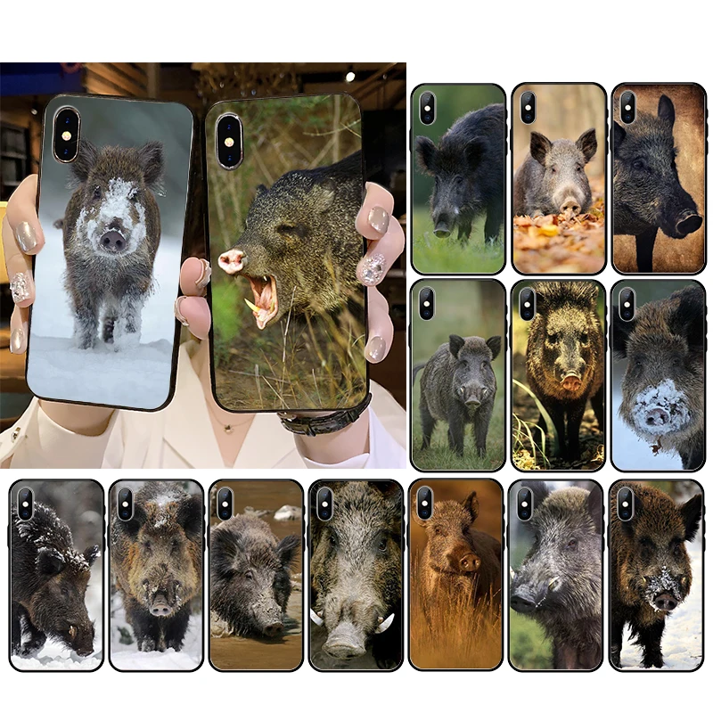 

Animal Wild Boar Phone Case For iPhone 13 12 11 Pro Max 12 mini XS MAX XR SE2 8 7 Plus X