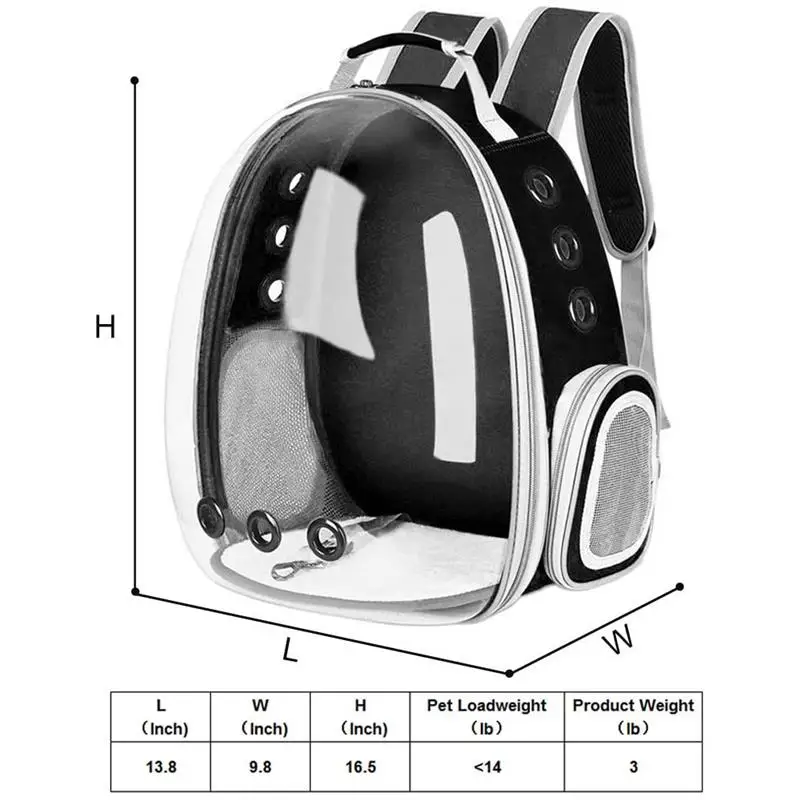 Pet Carrier Bag Breathable Clear Cat Dog Puppy Portable Backpack for Travel All transparent standard
Pet Carrier Bag Breathable Clear Cat Dog Puppy Portable Backpack for Travel All transparent standard