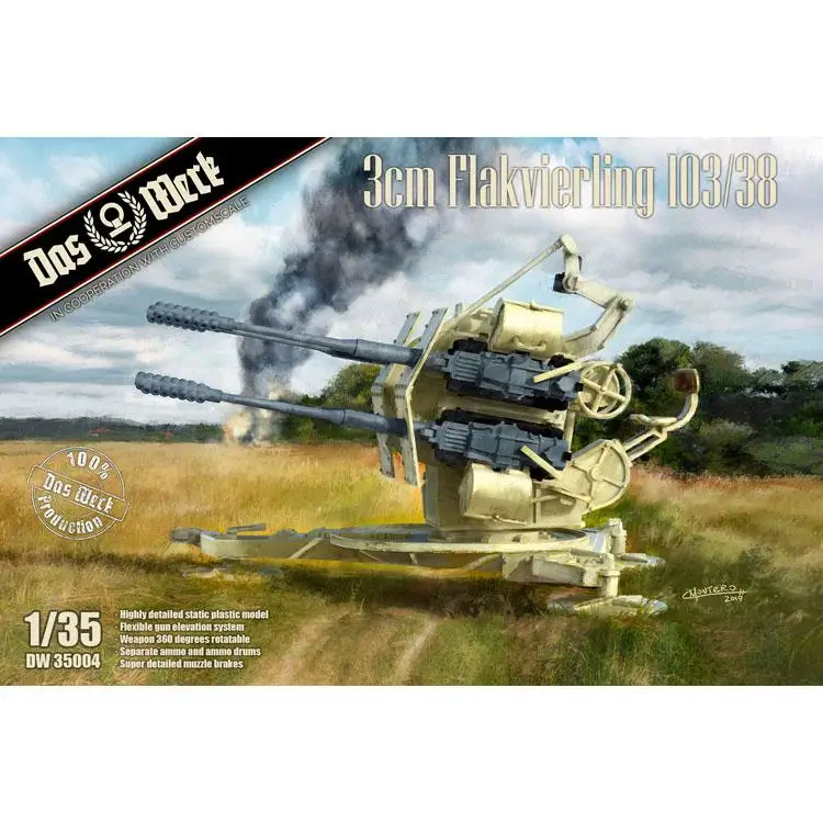 

DAS WERK DW35004 1/35 SCALE 3CM FLAKVIERLING 103/38 2020 NEW