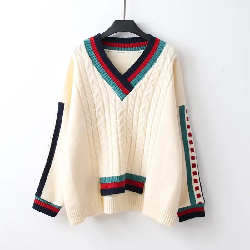 V-neck Sweater Women Loose Striped Lazy Wind 2021 New Autumn and Winter Irregular Pullover Bottom Sweater Women
V-neck Sweater Women Loose Striped Lazy Wind 2021 New Autumn and Winter Irregular Pullover Bottom Sweater Women