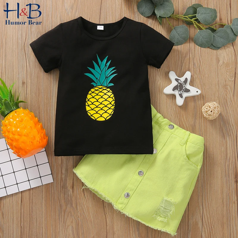 Humor Bear Summer Girls' Clothing Sets Korean Short-sleeved T-shirt+Denim High Waist Skirt 2PCS Casual Kids Clothes
Humor Bear Summer Girls' Clothing Sets Korean Short-sleeved T-shirt+Denim High Waist Skirt 2PCS Casual Kids Clothes