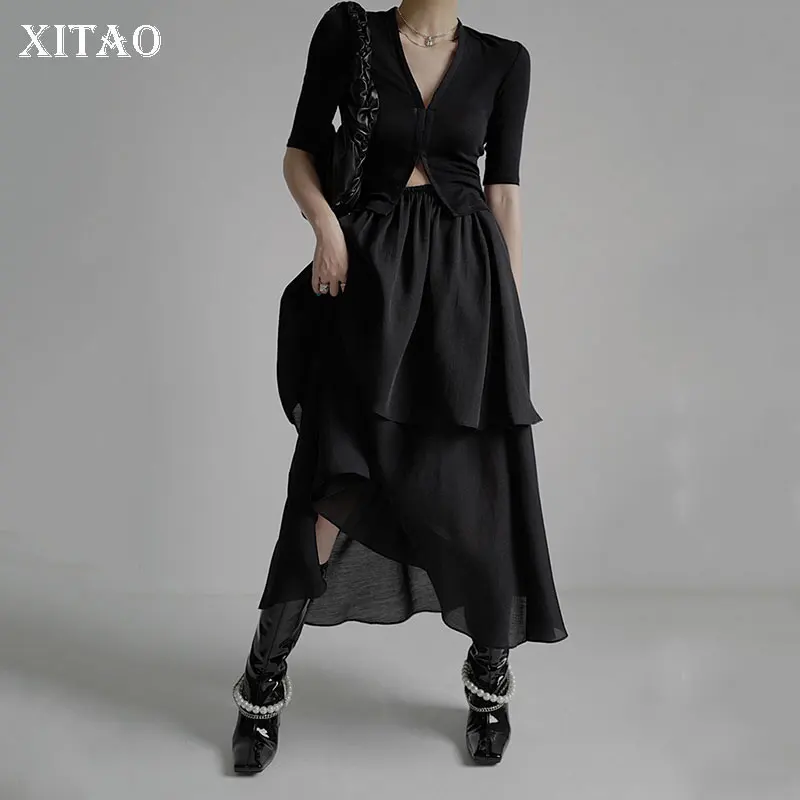 XITAO Solid Black Women Skirt Two Ways of Dressing Fashion Loose Patchwork Elastic Waist Summer New Simplicity All-match CLL1532
XITAO Solid Black Women Skirt Two Ways of Dressing Fashion Loose Patchwork Elastic Waist Summer New Simplicity All-match CLL1532