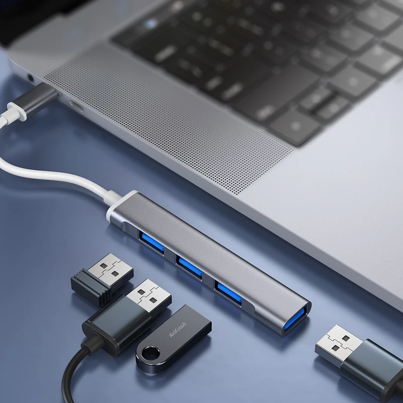 USB C Hub Mini Size To 4x USB3.0 Hub Mobile Type C PD USB 3.0 OTG Adapter USB C Dock for MacBook Air Pro PC USB HUB
USB C Hub Mini Size To 4x USB3.0 Hub Mobile Type C PD USB 3.0 OTG Adapter USB C Dock for MacBook Air Pro PC USB HUB