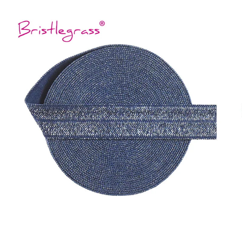 BRISTLEGRASS Combo 13 ярдов 5/8 "15 мм Серебряная блестящая Складная эластичная повязка на