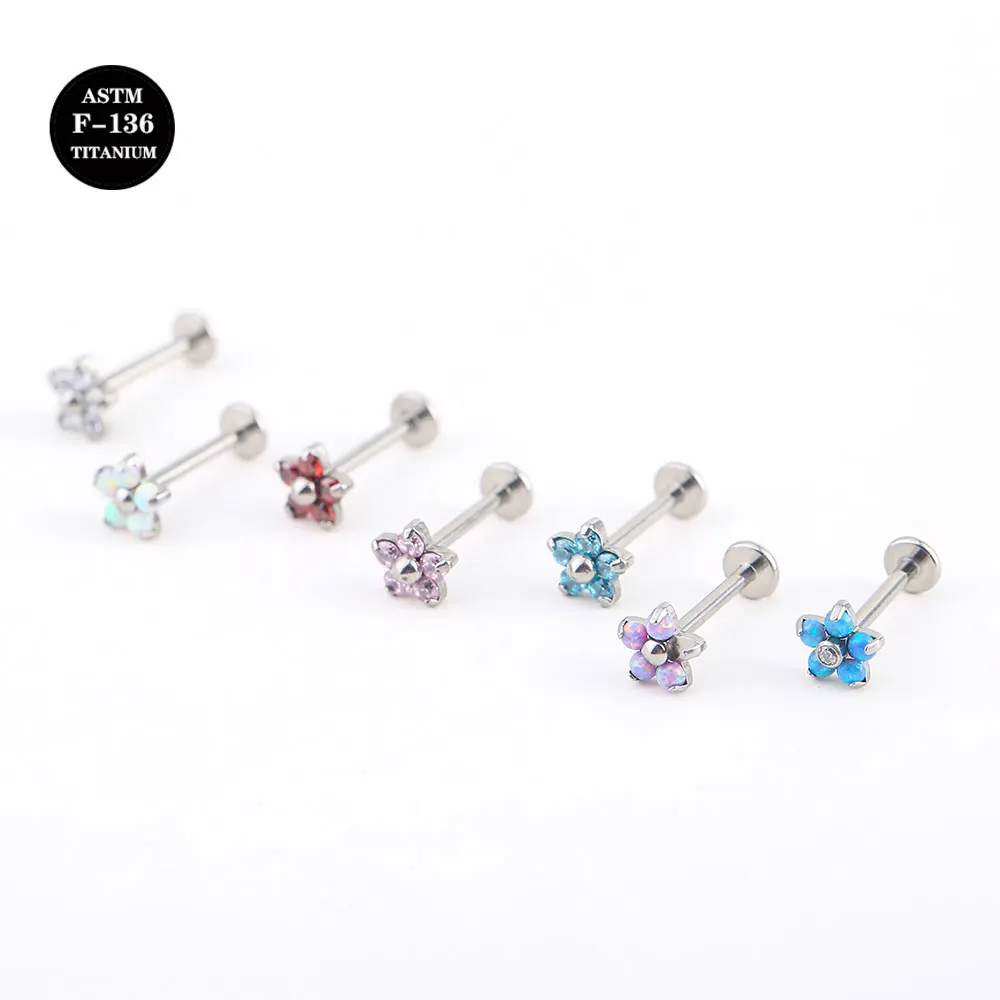16 Impalnt Grade Titanium ASTM F136 Internal Thread Screw Opal CZ Flower Labret Earrings for Lip Ear Lobe Piercing Body Jewelry
16 Impalnt Grade Titanium ASTM F136 Internal Thread Screw Opal CZ Flower Labret Earrings for Lip Ear Lobe Piercing Body Jewelry