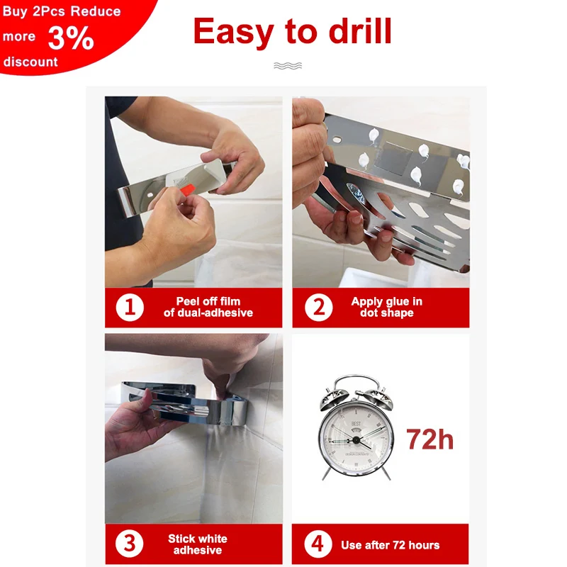 Bathroom Shelf Shower Stainless Steel Kitchen Organizer Sucker Wall Mounted Corner Shelf Kitchen Organizer No Punch with Hook
Bathroom Shelf Shower Stainless Steel Kitchen Organizer Sucker Wall Mounted Corner Shelf Kitchen Organizer No Punch with Hook