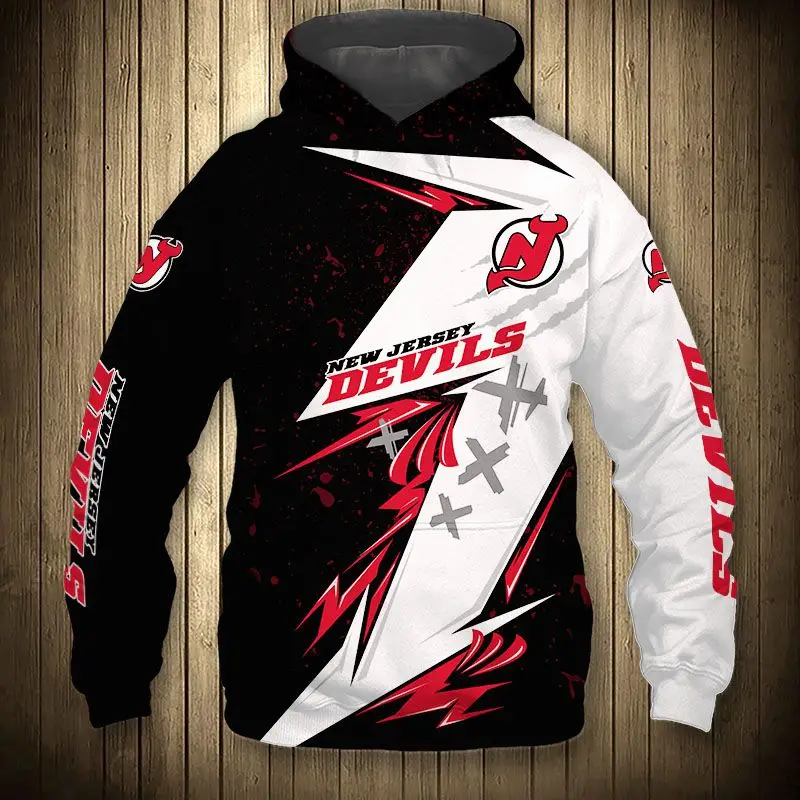 Black White Stitching Graffiti Devil Print Sweatshirt New Jersey men's Casual Devils Hoodie 
Black White Stitching Graffiti Devil Print Sweatshirt New Jersey men's Casual Devils Hoodie