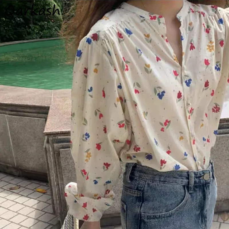 Рубашка женская с длинным рукавом, простой свободный шикарный топ в стиле Харадзюку, однобортный с цветочным принтом, в японском стиле, с кр... 
Рубашка женская с длинным рукавом, простой свободный шикарный топ в стиле Харадзюку, однобортный с цветочным принтом, в японском стиле, с кр...