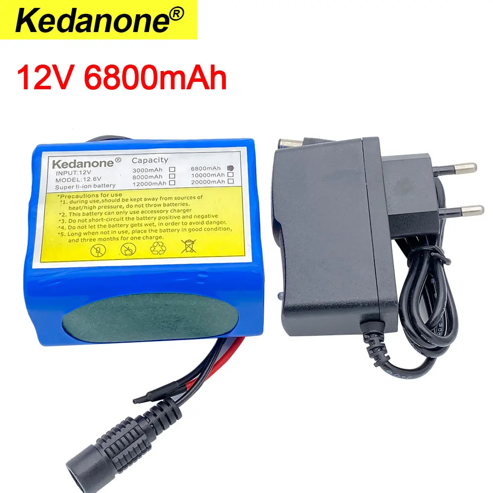 12V 6800mah battery 18650 Li-ion 6.8 Ah Rechargeable batteries with BMS Lithium Battery packs Protection Board +12.6V Charger
12V 6800mah battery 18650 Li-ion 6.8 Ah Rechargeable batteries with BMS Lithium Battery packs Protection Board +12.6V Charger