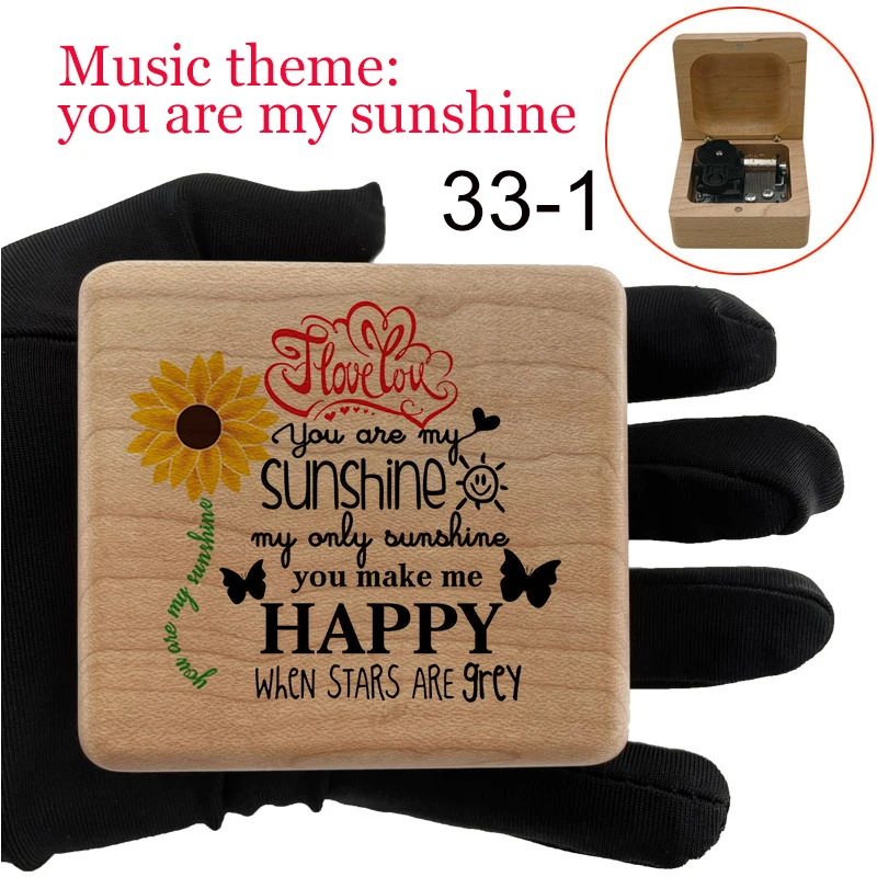 You are my sunshire Music Box Mechanism Windup print Wood Musical Box gift for wife son daughter friends birthday party ornament
You are my sunshire Music Box Mechanism Windup print Wood Musical Box gift for wife son daughter friends birthday party ornament