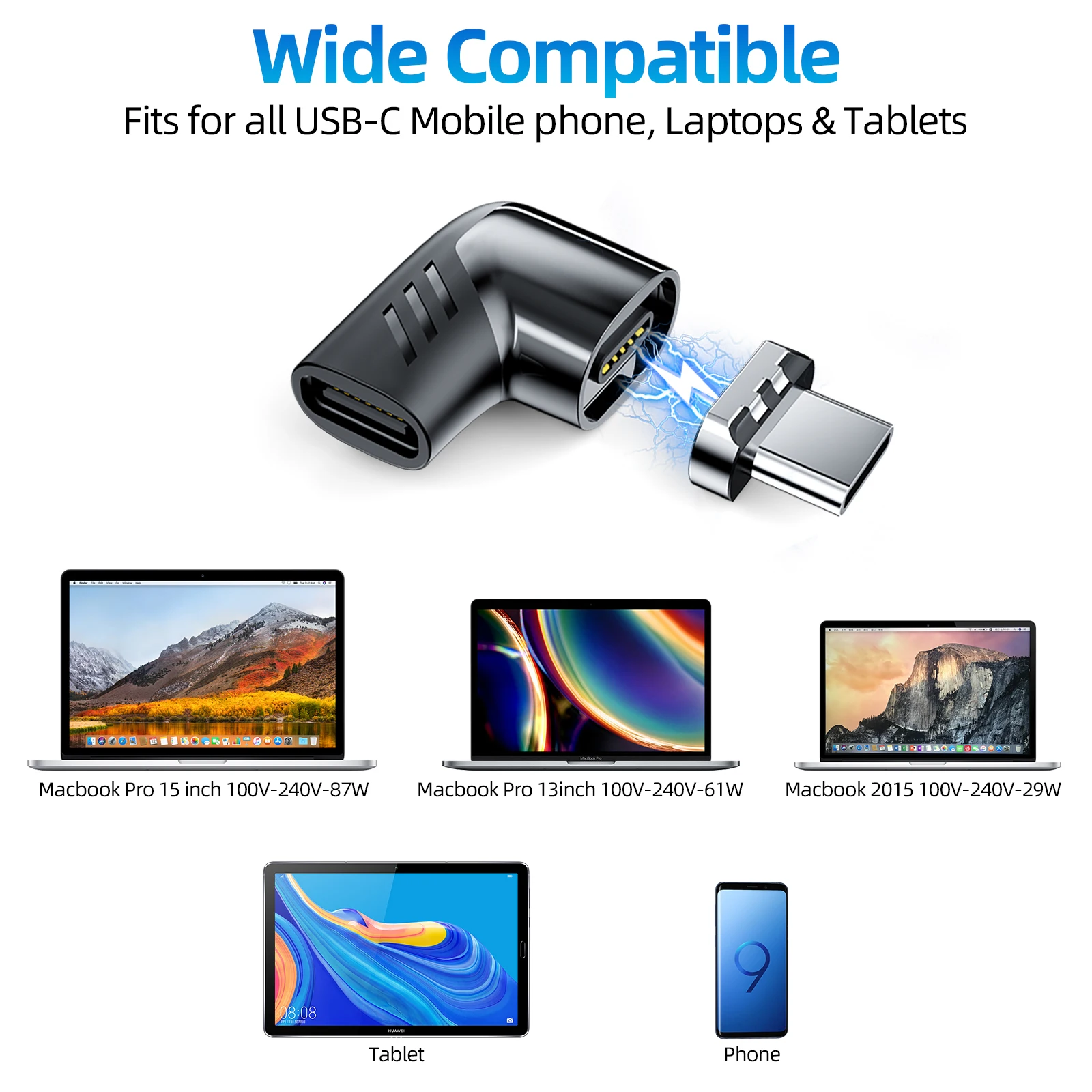 Type C Adapter 100W USB Type-C Magnetic Adapter USB-C Male To USB C Female Magnet Connector For Mackbook Pro Huawei Accessories
Type C Adapter 100W USB Type-C Magnetic Adapter USB-C Male To USB C Female Magnet Connector For Mackbook Pro Huawei Accessories