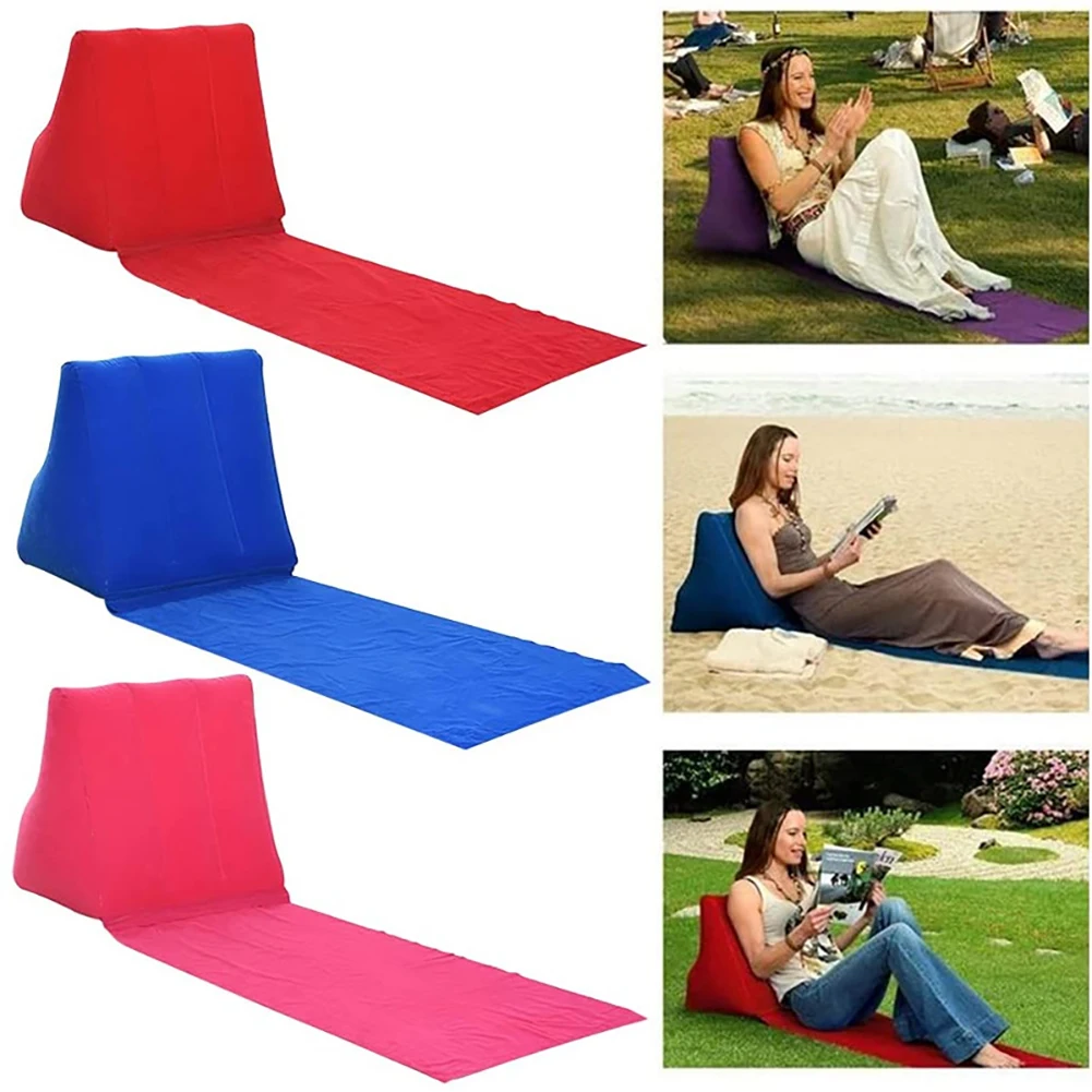 PVC Inflatable Beach Mat Camping Lounger Waterproof Back Pillow Triangle Cushion Chair Seat Air Bed OutdoorTravel Accessories
PVC Inflatable Beach Mat Camping Lounger Waterproof Back Pillow Triangle Cushion Chair Seat Air Bed OutdoorTravel Accessories