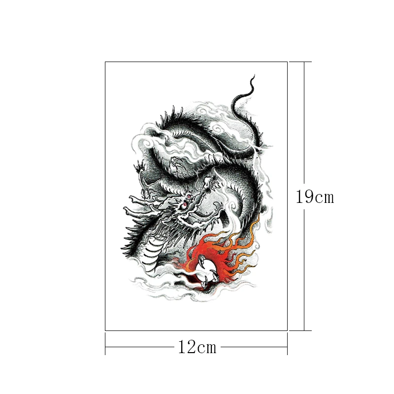 Временная татуировка Темный Дракон водонепроницаемая женская боди-арт стойкая