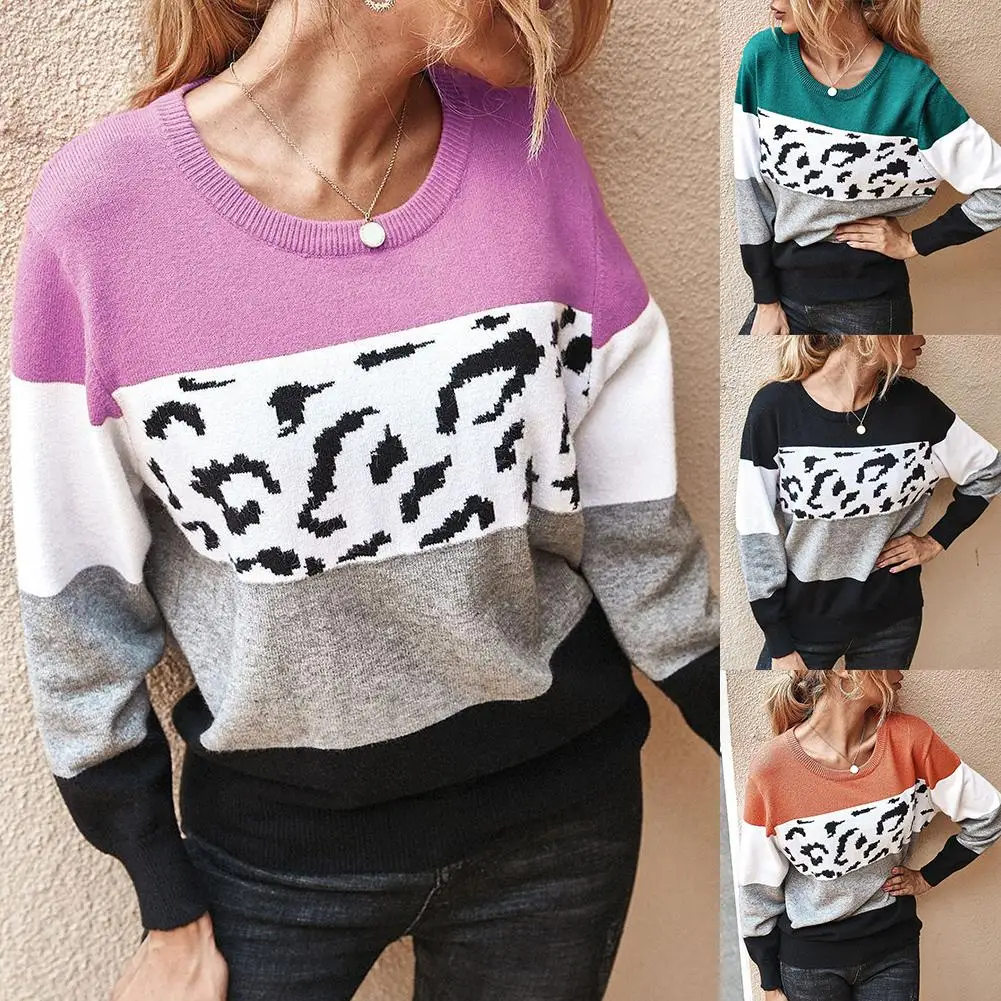 Leopard Knitted Winter Loose High Quality Design Sweater Patchwork Casual Long Sleeve Color Block Pullover Oversize Wholesale
Leopard Knitted Winter Loose High Quality Design Sweater Patchwork Casual Long Sleeve Color Block Pullover Oversize Wholesale