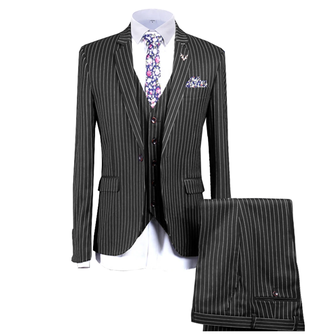 2020 New Men's Pinstripe Suit Three-Pieces Slim Fit Formal Bussiness Notch Lapel Tuxedos Best Men For Wedding(Blazer+Vest+Pants)
2020 New Men's Pinstripe Suit Three-Pieces Slim Fit Formal Bussiness Notch Lapel Tuxedos Best Men For Wedding(Blazer+Vest+Pants)
