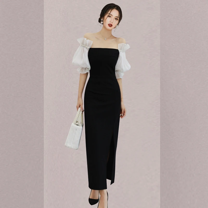 Slim Ladies Banquet Vestido Feminino Spring New Off Shoulder Bodycon Slash Neck Maxi Long Black Sexy Woman Dresses
Slim Ladies Banquet Vestido Feminino Spring New Off Shoulder Bodycon Slash Neck Maxi Long Black Sexy Woman Dresses