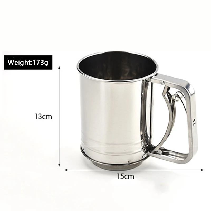 High Quality Stainless Steel Mesh Flour Sifter Mechanical Baking Icing Sugar Shaker Sieve Cup Shape Bakeware Baking Pastry Tools 
High Quality Stainless Steel Mesh Flour Sifter Mechanical Baking Icing Sugar Shaker Sieve Cup Shape Bakeware Baking Pastry Tools