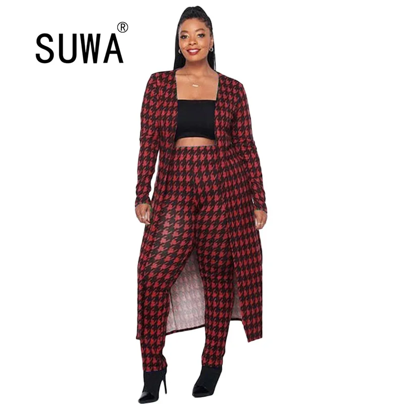 Classic Plaid Print Two Piece Suit Woman Tracksuit Long Sleeve Open Stitch and High Waist Pencil Legging Spring Clothing
Classic Plaid Print Two Piece Suit Woman Tracksuit Long Sleeve Open Stitch and High Waist Pencil Legging Spring Clothing
