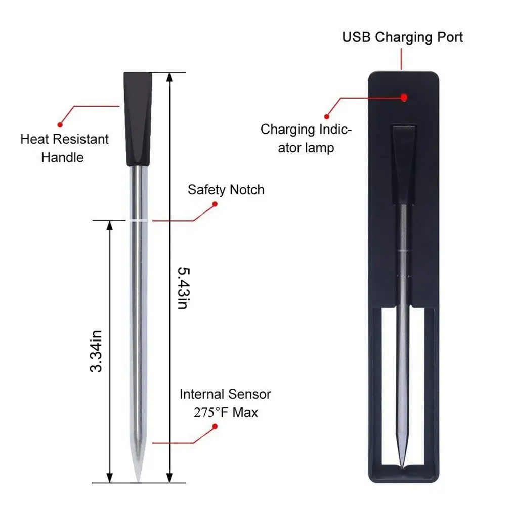 Wireless Smart Digital Bluetooth Meat Steak Thermometer Kitchen Smart Digital Wireless Barbecue Thermometer Barbecue Accessories
Wireless Smart Digital Bluetooth Meat Steak Thermometer Kitchen Smart Digital Wireless Barbecue Thermometer Barbecue Accessories