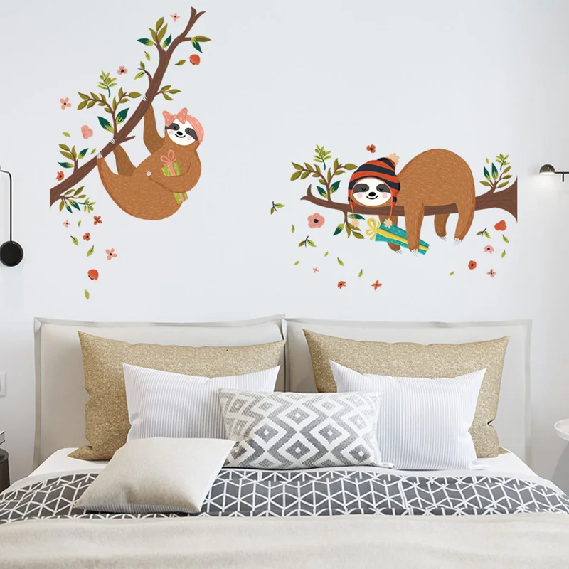 Two sloths on the tree Wall Sticker baby kids rooms bedroom decoration Mural Art Decals Animal stickers home decor wallpaper
Two sloths on the tree Wall Sticker baby kids rooms bedroom decoration Mural Art Decals Animal stickers home decor wallpaper
