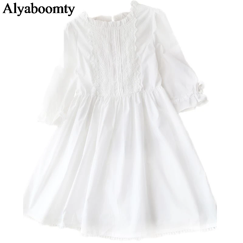 Mori Girl Spring Summer Women White Dress Ruffled Collar Floral Elegant Princess Fairy Dress Half Sleeve Bandage Cute Chic Dress
Mori Girl Spring Summer Women White Dress Ruffled Collar Floral Elegant Princess Fairy Dress Half Sleeve Bandage Cute Chic Dress