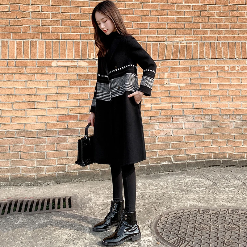 2020 Women Woolen cloth Overcoat Women's Mid Length Over Knee Autumn Winter Waist Suit collar black Woolen coat FC317
2020 Women Woolen cloth Overcoat Women's Mid Length Over Knee Autumn Winter Waist Suit collar black Woolen coat FC317