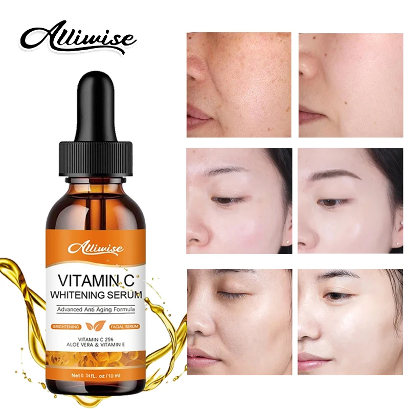 Alliwise Vitamin C Facial Serum Brightening Whitening Moisturizing Improve Roughness Lighten Spot Hyaluronic Acid Facial Essence
Alliwise Vitamin C Facial Serum Brightening Whitening Moisturizing Improve Roughness Lighten Spot Hyaluronic Acid Facial Essence