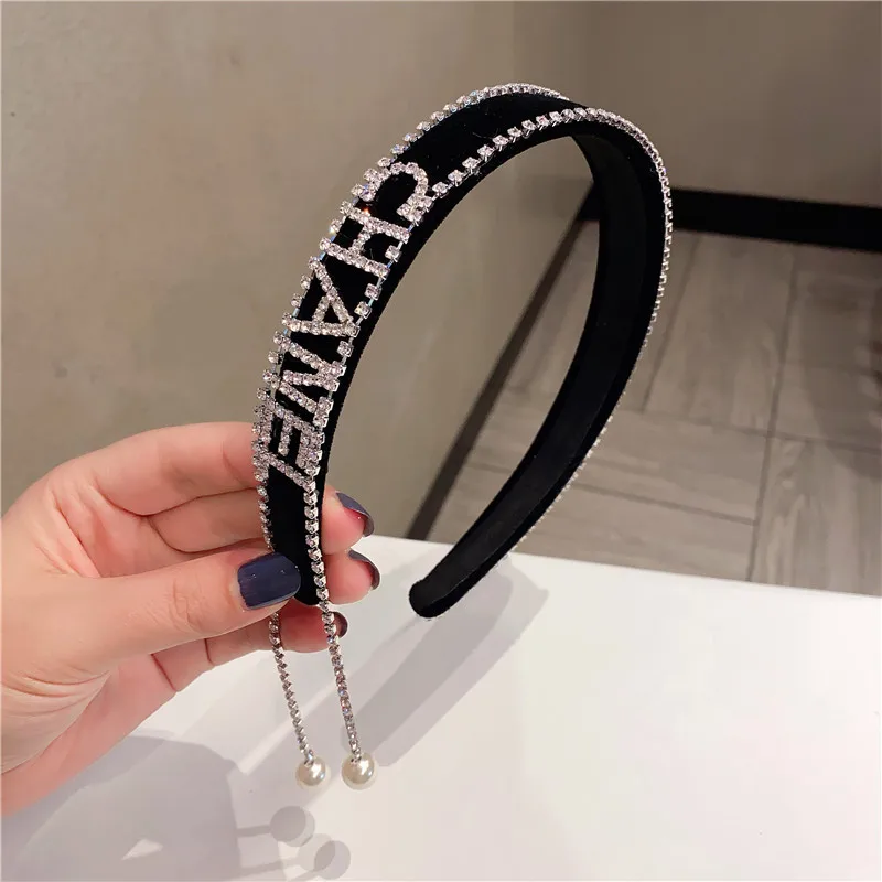 New Korean Style Alphabet Rhinestone Hair Band Female Fairy Round Bead Pendant Headband for Women Fashion Hair Accessories
New Korean Style Alphabet Rhinestone Hair Band Female Fairy Round Bead Pendant Headband for Women Fashion Hair Accessories