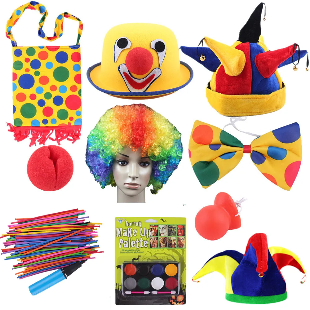 Реквизит для клоуна головной убор маска носа обувь детей и взрослых маскарадный