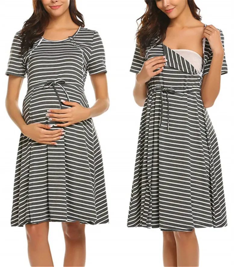 Maternity Nursing Pajamas Nightgowns Breastfeeding Nightdress Maternity Striped Pajamas Pregnant Women Short Sleeve Nightwear
Maternity Nursing Pajamas Nightgowns Breastfeeding Nightdress Maternity Striped Pajamas Pregnant Women Short Sleeve Nightwear