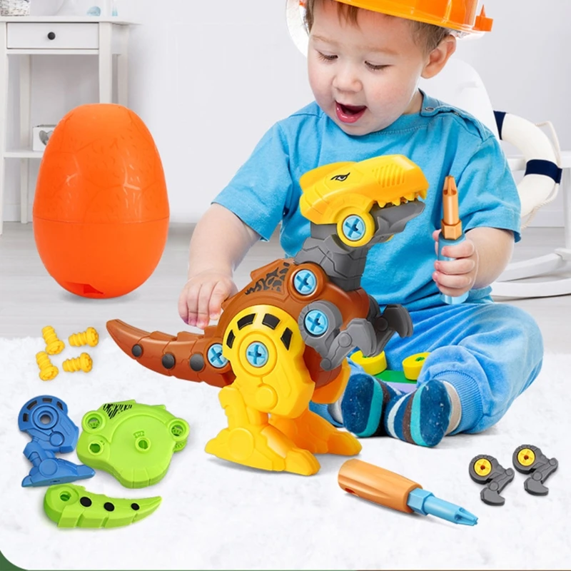 

Игрушки-Динозавры для детей, игрушечные Яйца динозавра с отверткой, Строительный набор «сделай сам»