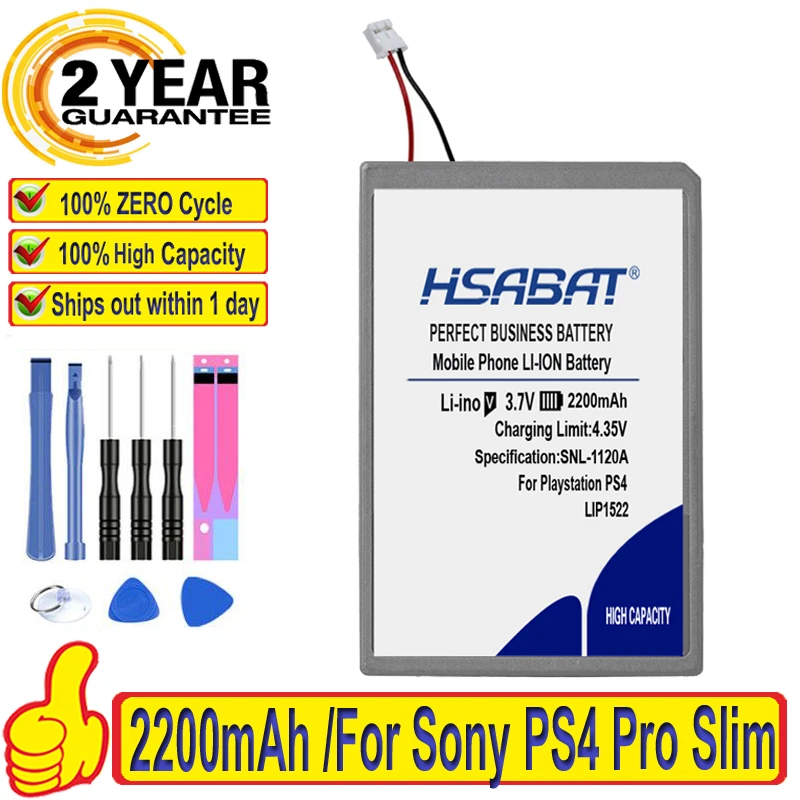 100% HSABAT 2200 мАч аккумулятор для Sony PS4 Pro Slim Bluetooth двойной противоударный контроллер
