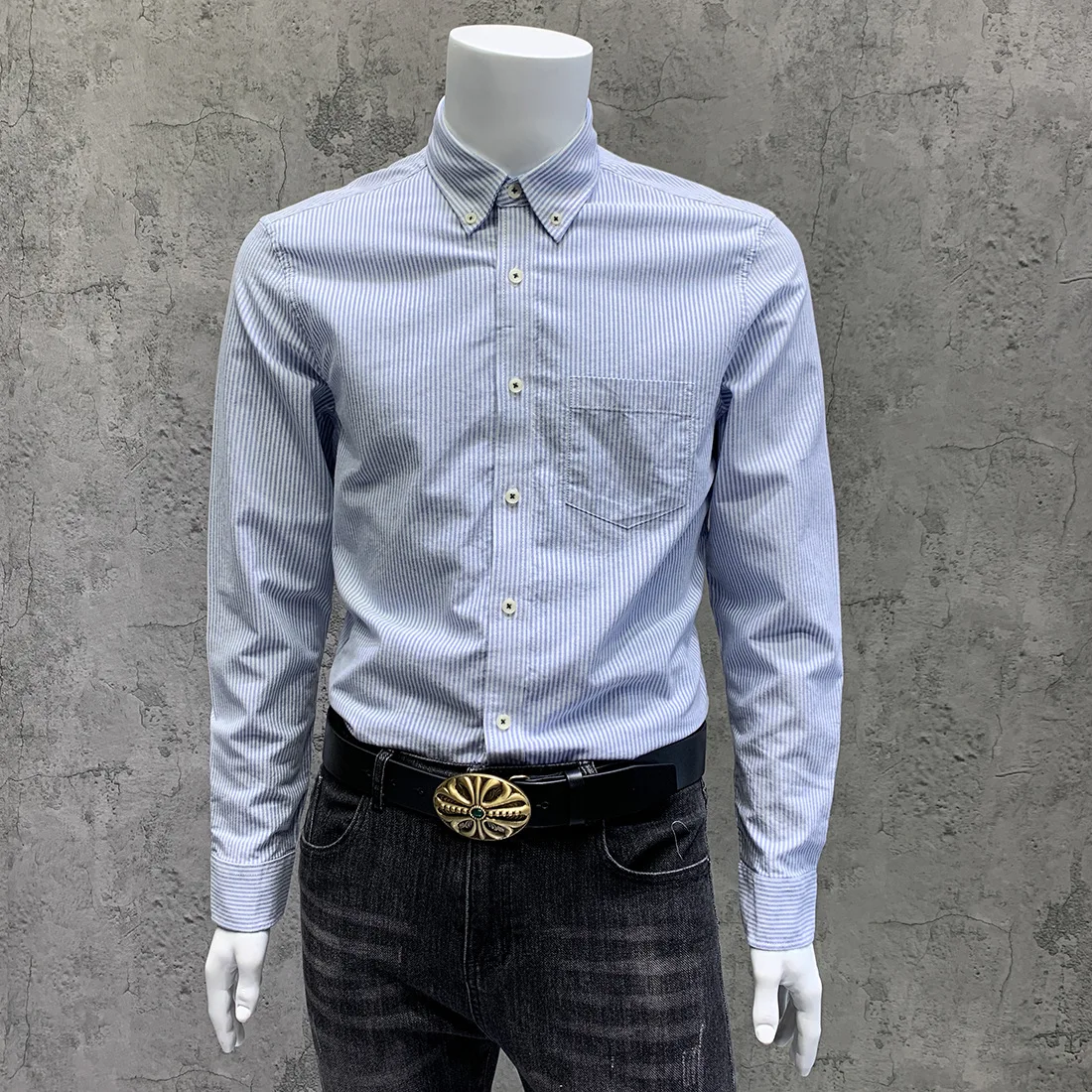 Men's Long Sleeve Oxford Stripes Cotton Casual Shirt Front Patch Chest Pocket Regular-fit Button-down Collar Work Shirts
Men's Long Sleeve Oxford Stripes Cotton Casual Shirt Front Patch Chest Pocket Regular-fit Button-down Collar Work Shirts