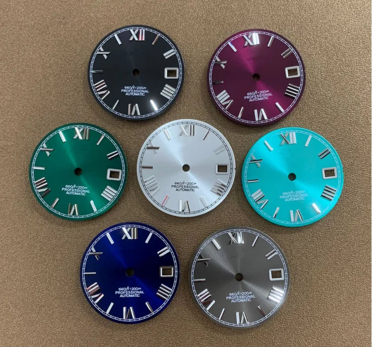 New! 28.5mm Non-Luminous Black and Silver Watch Dial with Silver Marking for NH35 Movement with S Logo
New! 28.5mm Non-Luminous Black and Silver Watch Dial with Silver Marking for NH35 Movement with S Logo