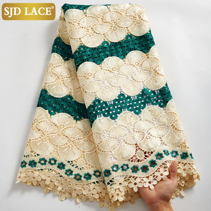 SJD LACE High Quality Water Soluble Guipure Cord Lace Embroidery Colorful African Cord Lace Fabric With Stones Wedding Sew A2546
SJD LACE High Quality Water Soluble Guipure Cord Lace Embroidery Colorful African Cord Lace Fabric With Stones Wedding Sew A2546