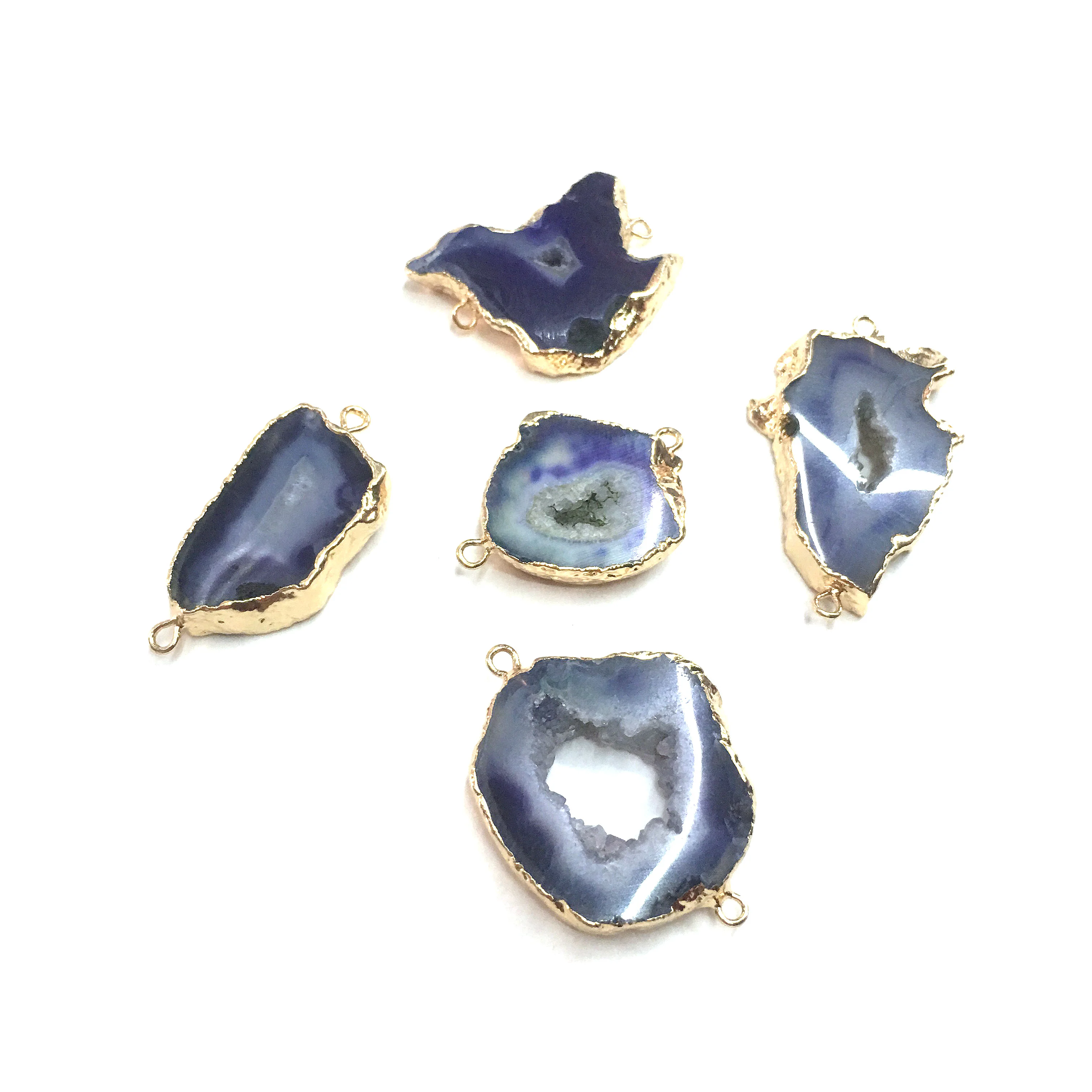 Natural Stone slice Agates Pendants irregular shape Double hole connector for Jewelry Making DIY Necklace Bracelet Accessories
Natural Stone slice Agates Pendants irregular shape Double hole connector for Jewelry Making DIY Necklace Bracelet Accessories