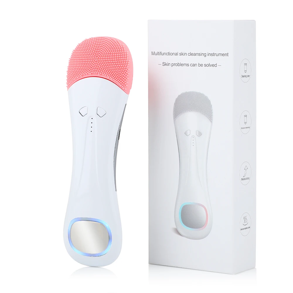 Electric Silicone Sonic Face Cleansing Brush Facial Cleanser Deep Pore Washing Massager Heating Skin Face Care Device Brush 
Electric Silicone Sonic Face Cleansing Brush Facial Cleanser Deep Pore Washing Massager Heating Skin Face Care Device Brush