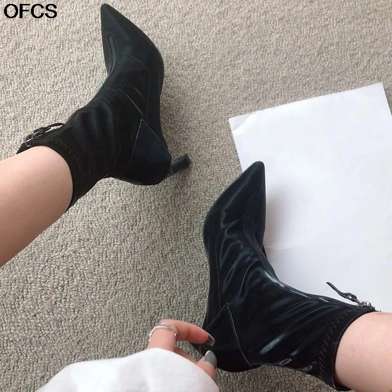 Sexy Pointed Toe Women Boots Silk Ankle Boots Special DesignFront Zipper Boots Thin High Heels Pumps Shoes For Women Black Green
Sexy Pointed Toe Women Boots Silk Ankle Boots Special DesignFront Zipper Boots Thin High Heels Pumps Shoes For Women Black Green