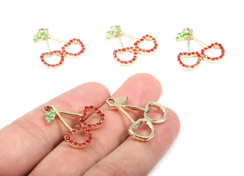 Alloy Cherry Charms - Zinc Alloy Cherry Earrings - Alloy Glass Beads Pendant - 4Pcs/Lot - 25x22.54x2.58mm - ZZ1554
Alloy Cherry Charms - Zinc Alloy Cherry Earrings - Alloy Glass Beads Pendant - 4Pcs/Lot - 25x22.54x2.58mm - ZZ1554