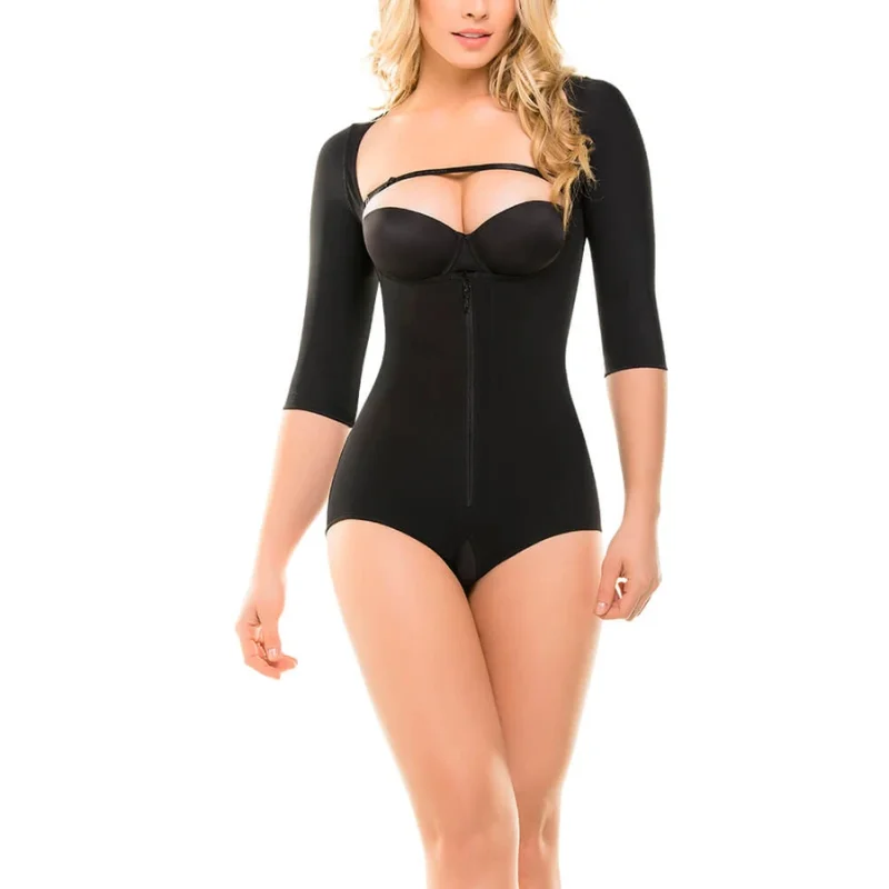 Half-Sleeves Butt Lifting Shaping Bodysuit Zipper Open Crotch Compression Garment For Women Triangular Culotte Gainante 
Half-Sleeves Butt Lifting Shaping Bodysuit Zipper Open Crotch Compression Garment For Women Triangular Culotte Gainante