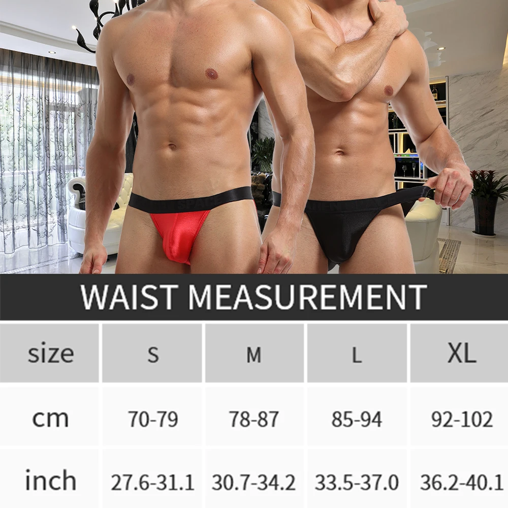 Men Underwear Jockstrap Bright Silk Mens Briefs Underwear Cool Sexy Men Underwear Cueca Masculina Briefs Men
