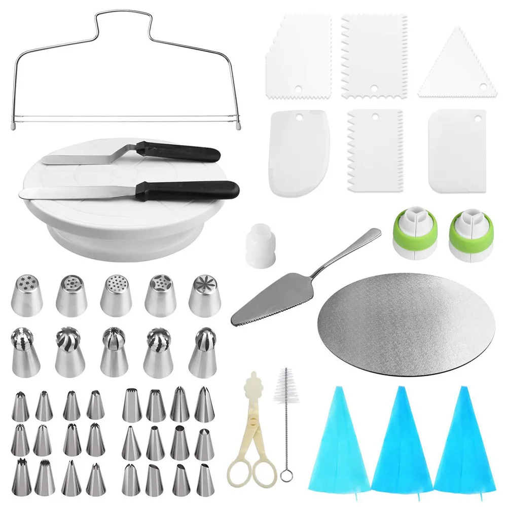 Cake Baking Tools 54 Pieces / Set Cake Decorating Tools Sugar Coated Turntable Set Platform Cup Rotating Disk Rotating Cream
Cake Baking Tools 54 Pieces / Set Cake Decorating Tools Sugar Coated Turntable Set Platform Cup Rotating Disk Rotating Cream