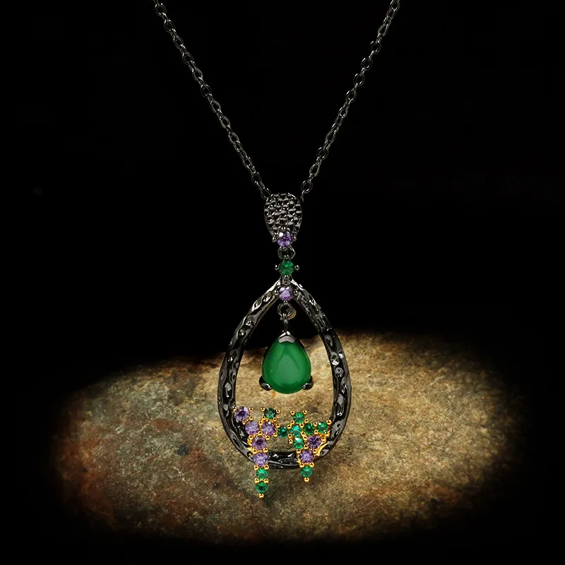 Vintage Luxury Amethyst Emerald Gemstone Pendant Necklace Elegant Hanging Hollow Pendant 925 Silver Ladies Jewelry Necklace
Vintage Luxury Amethyst Emerald Gemstone Pendant Necklace Elegant Hanging Hollow Pendant 925 Silver Ladies Jewelry Necklace