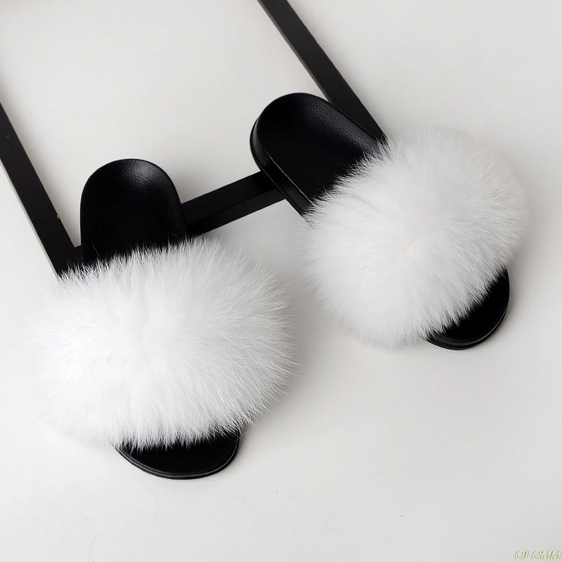 Women's Summer Flat Slippers Genuine Fox Fur Slippers Women's Thick Hair Slippers Non-slip Indoor Slippers Silver Sole
Women's Summer Flat Slippers Genuine Fox Fur Slippers Women's Thick Hair Slippers Non-slip Indoor Slippers Silver Sole